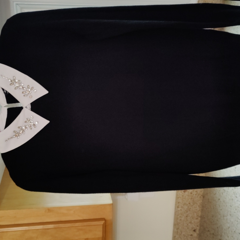 Sweater with Jeweled Collar